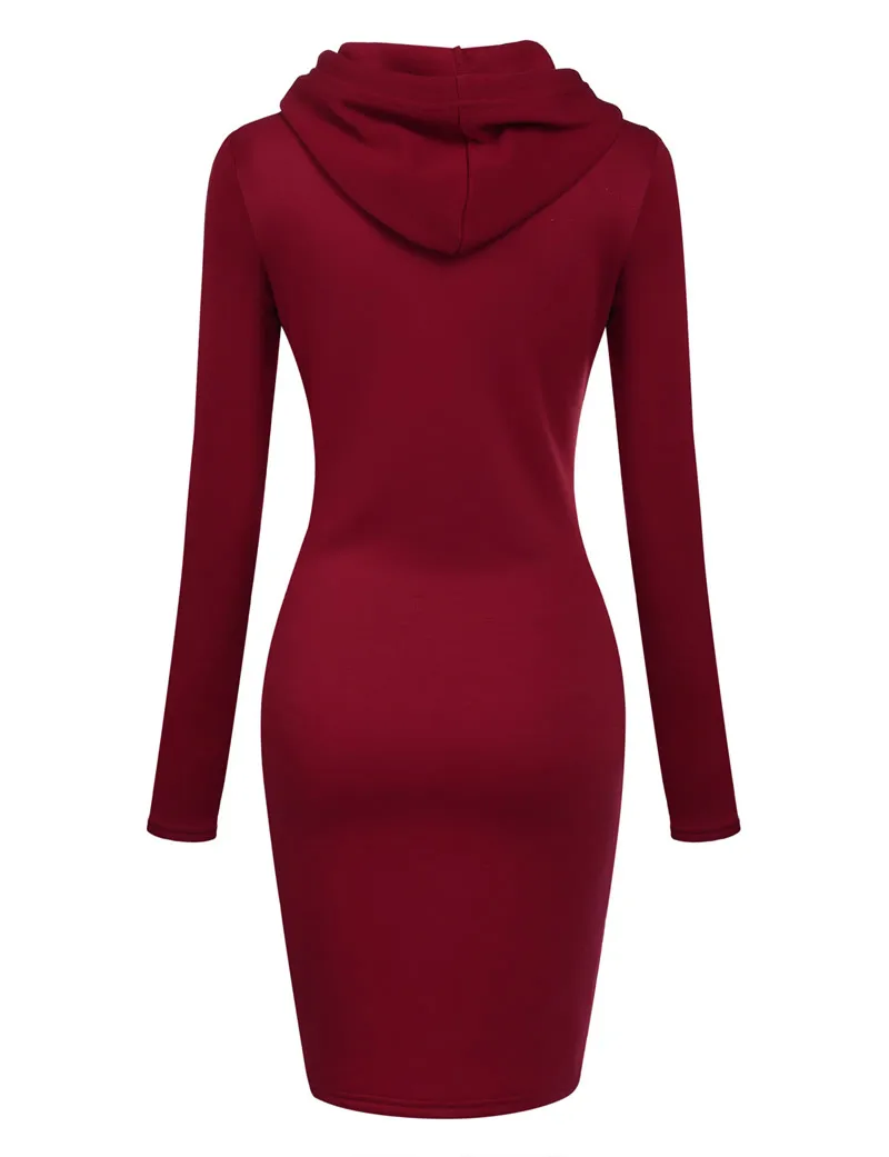 Kapuzenpullover Sweatshirt Pulloverkleid Hoodie Pulli Tunika Damen Sportkleid