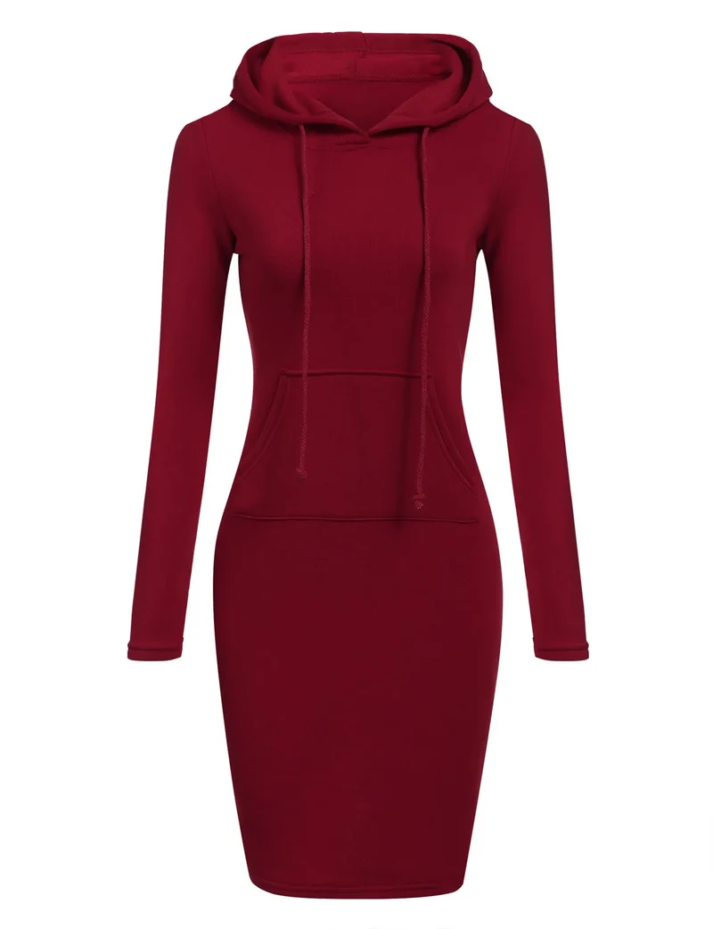 Kapuzenpullover Sweatshirt Pulloverkleid Hoodie Pulli Tunika Damen Sportkleid