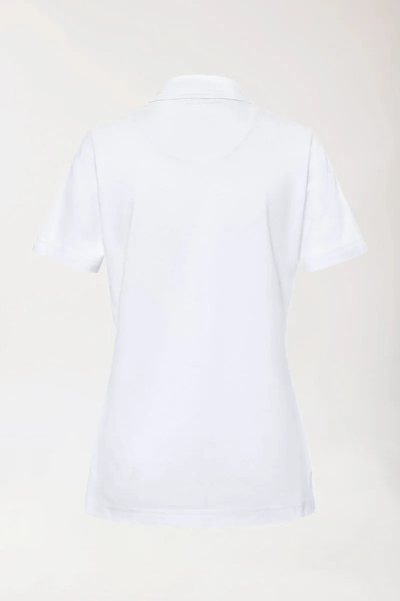 COMFY FLEX Stretch Shirt Damen - Polokragen weiß
