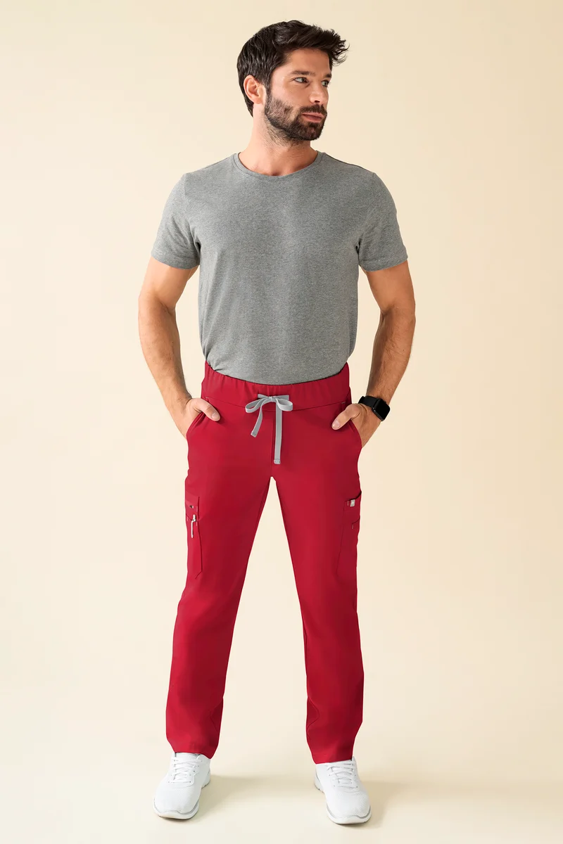 KAERE Hose Herren - gerader Saum Kurzgr. mit Beintaschen rot