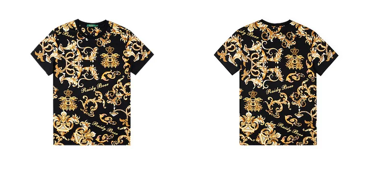 Herren Fashion Barock Stil 3D T-Shirt Rundhals Unisex Sommer Streetwear Hemd