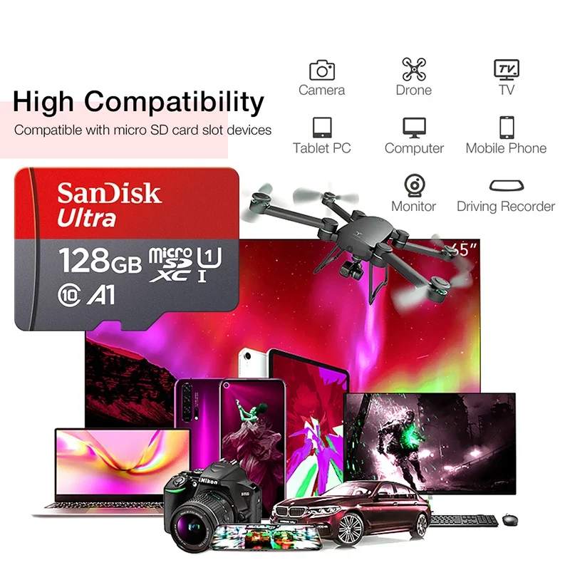 ULTRA Micro SD Karte 128GB 256GB 512GB Speicherkarte TF-Flash-Kartenspeicher