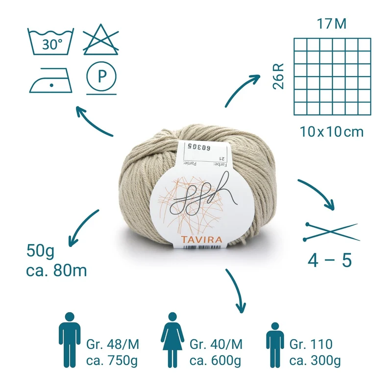 ggh Tavira | 100% Baumwolle | 80m/50g | 021 - Sand