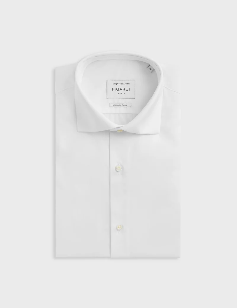 Chemise Semi-ajustée Voyage blanche