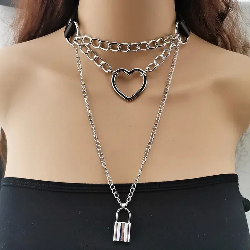 Sexy Halsband Harness Kette BH Gürtel Punk Goth Frauen Bdsm Bondage Chocker
