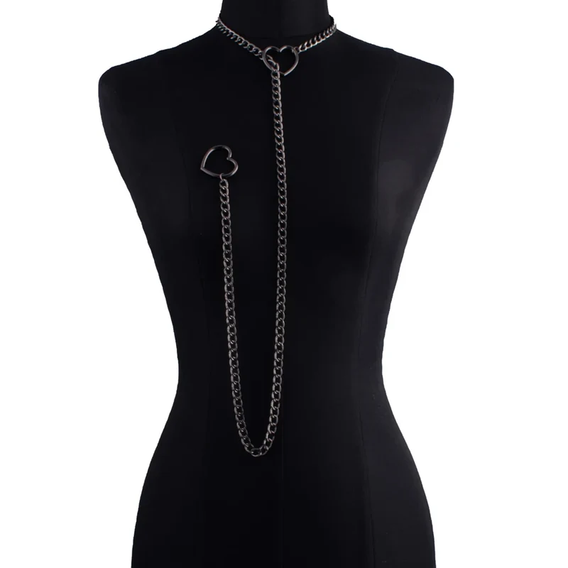 Sexy Halsband Harness Kette BH Gürtel Punk Goth Frauen Bdsm Bondage Chocker
