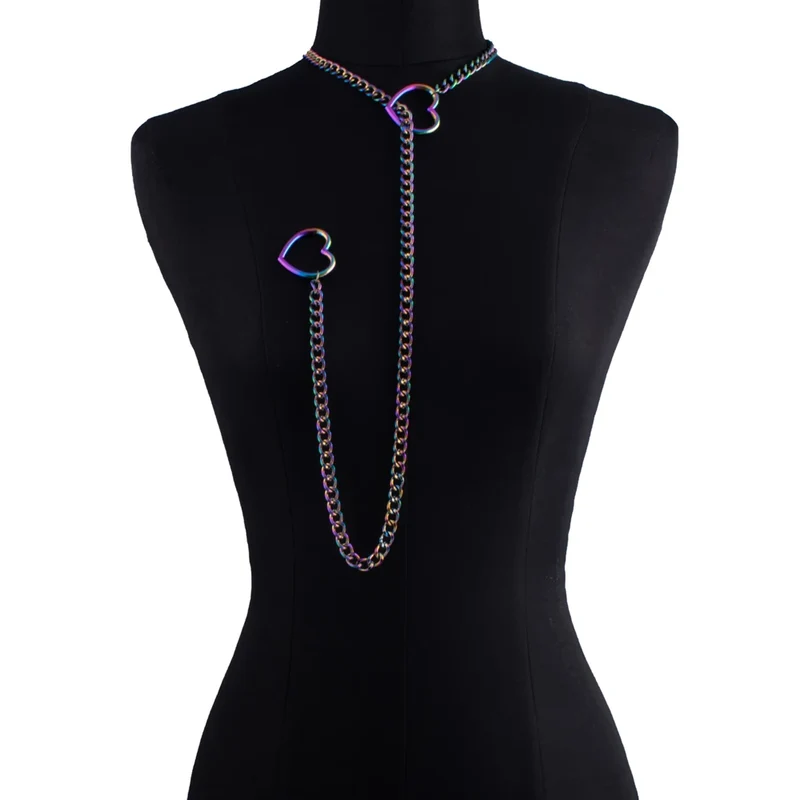 Sexy Halsband Harness Kette BH Gürtel Punk Goth Frauen Bdsm Bondage Chocker