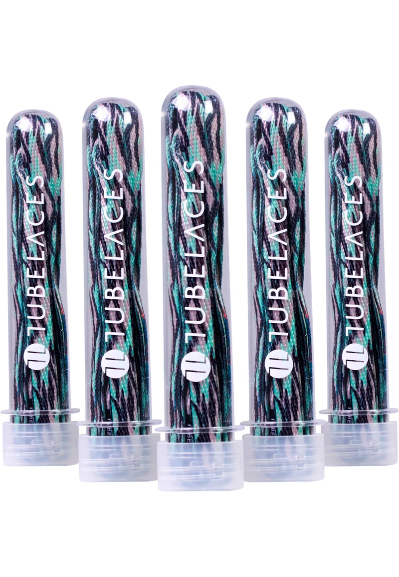 Skosnören TUBELACES Flat Camo Pack - 5 Pack - 130 Cm