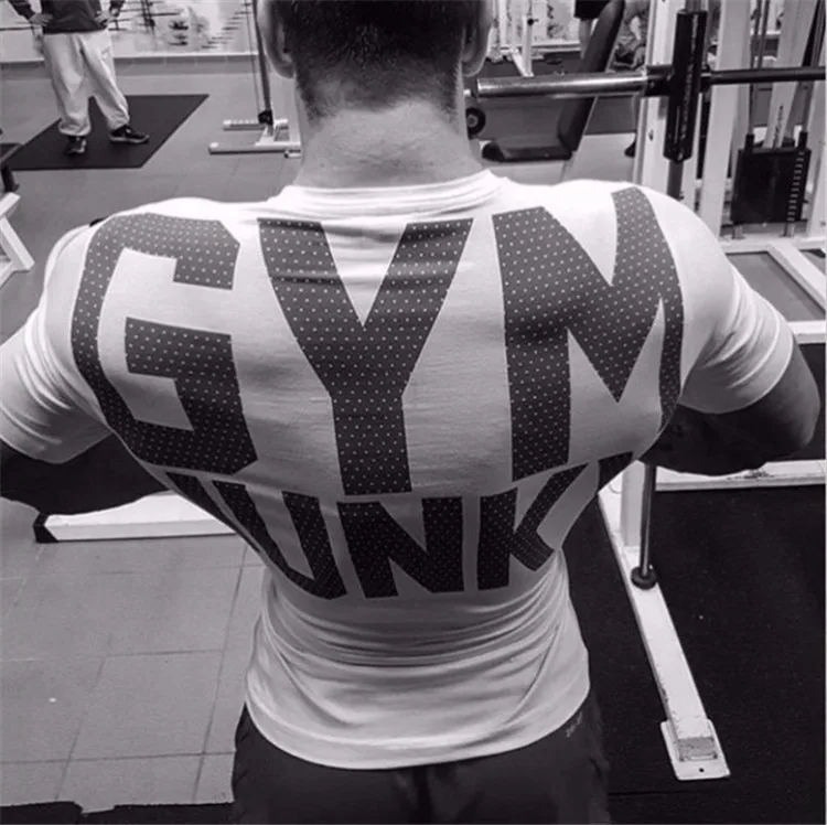 Männer Mode T Shirt Männer Tops Sommer Fitness Bodybuilding Kleidung Muscle Männlichen Shirts Baumwolle Slim Fit Tees
