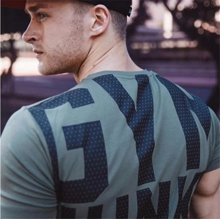 Männer Mode T Shirt Männer Tops Sommer Fitness Bodybuilding Kleidung Muscle Männlichen Shirts Baumwolle Slim Fit Tees