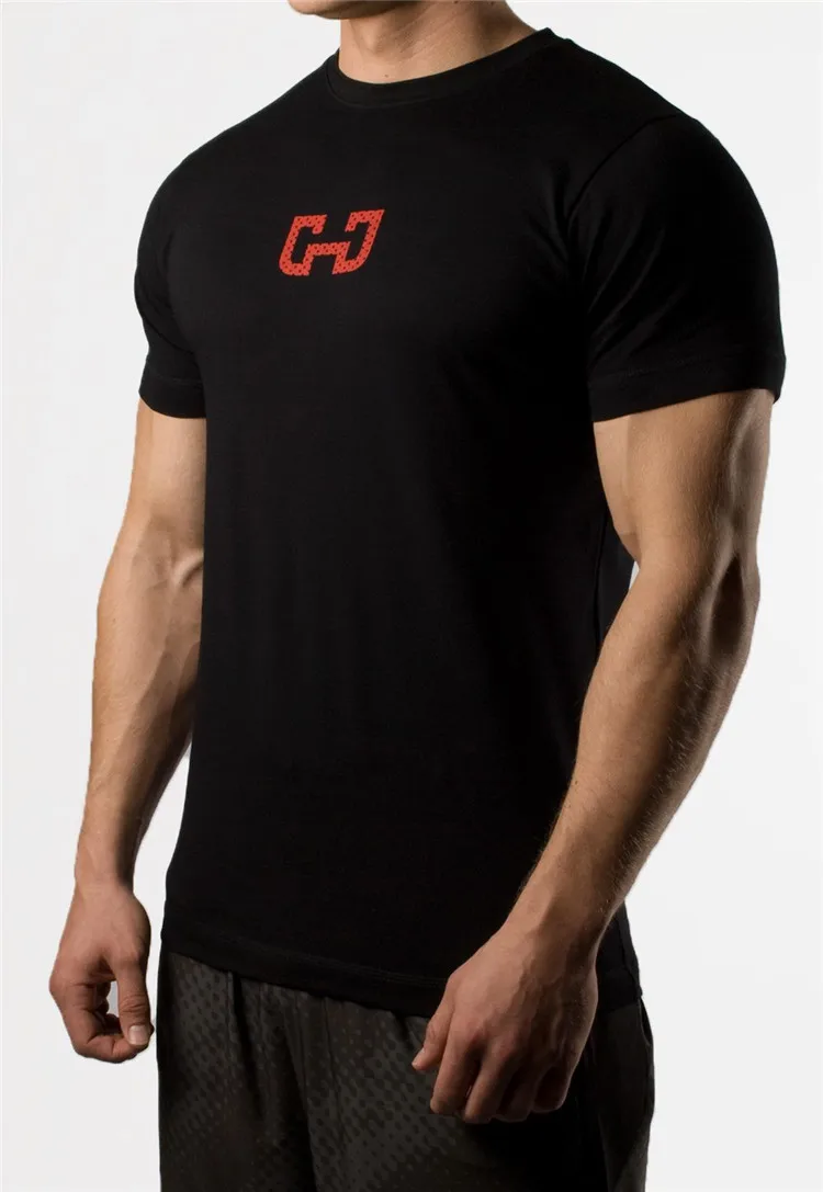 Männer Mode T Shirt Männer Tops Sommer Fitness Bodybuilding Kleidung Muscle Männlichen Shirts Baumwolle Slim Fit Tees