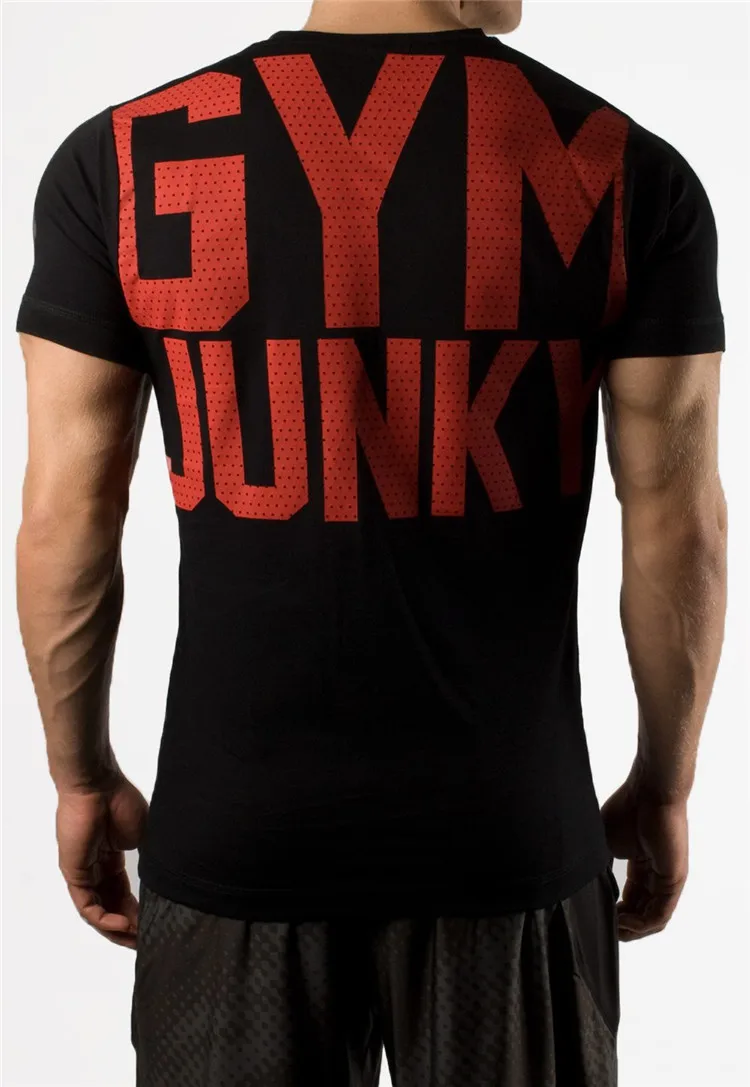 Männer Mode T Shirt Männer Tops Sommer Fitness Bodybuilding Kleidung Muscle Männlichen Shirts Baumwolle Slim Fit Tees