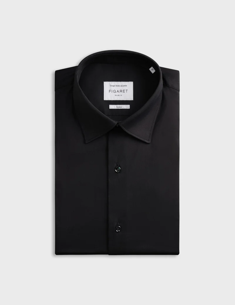 Chemise Semi-ajustée stretch noire