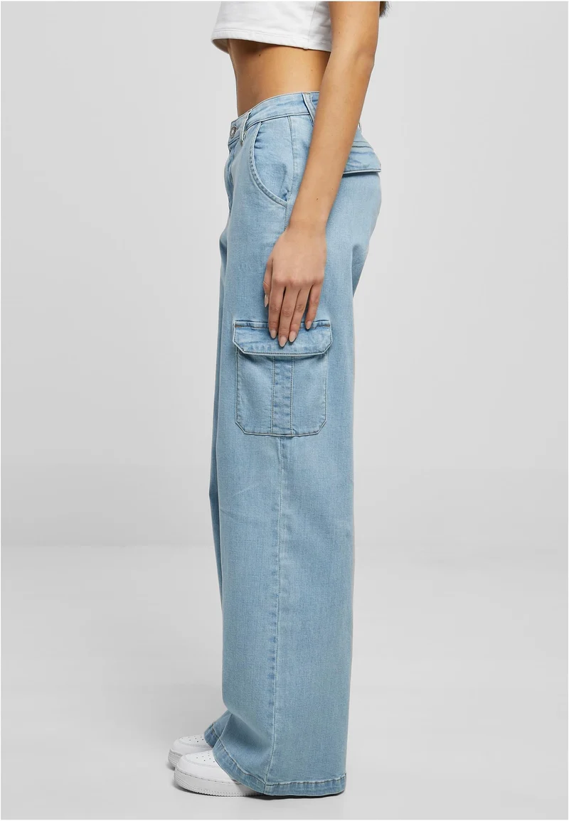 UC High Waist Straight Denim Cargo Pants