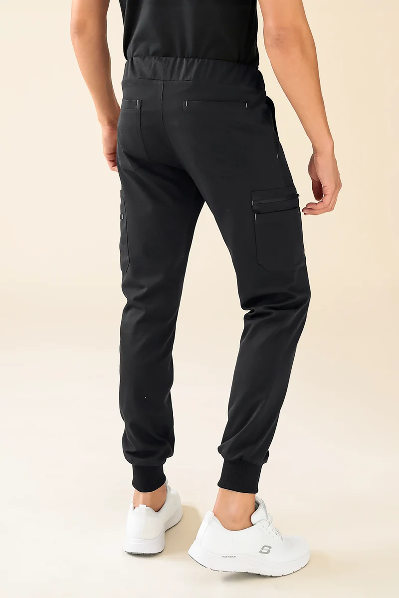KAERE Hose Herren - Saumbündchen mit Beintaschen schwarz