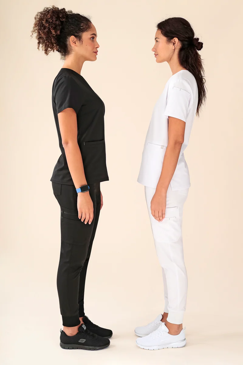 KAERE Hose Damen - Saumbündchen mit Beintaschen schwarz