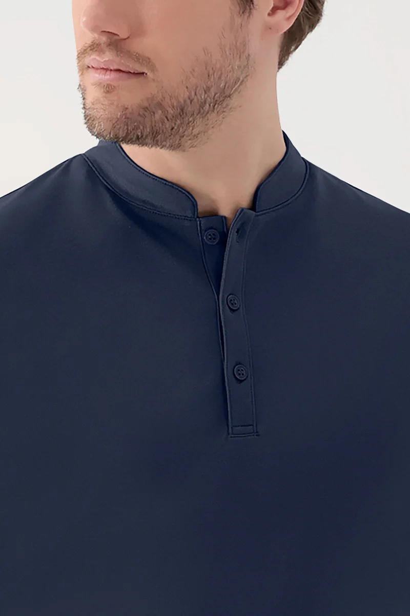 COMFY FLEX Stretch Shirt Herren - Stehkragen navy