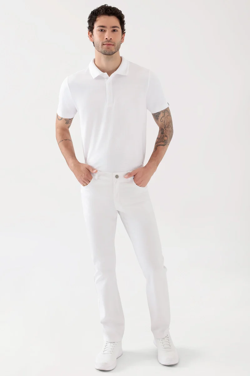 COMFY FLEX 5-Pocket Hose Herren - gerades Bein weiß
