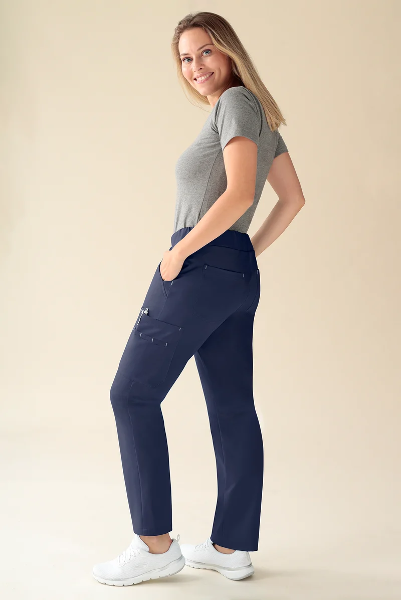 KAERE Hose Damen - gerader Saum Kurzgr. mit Beintaschen navy