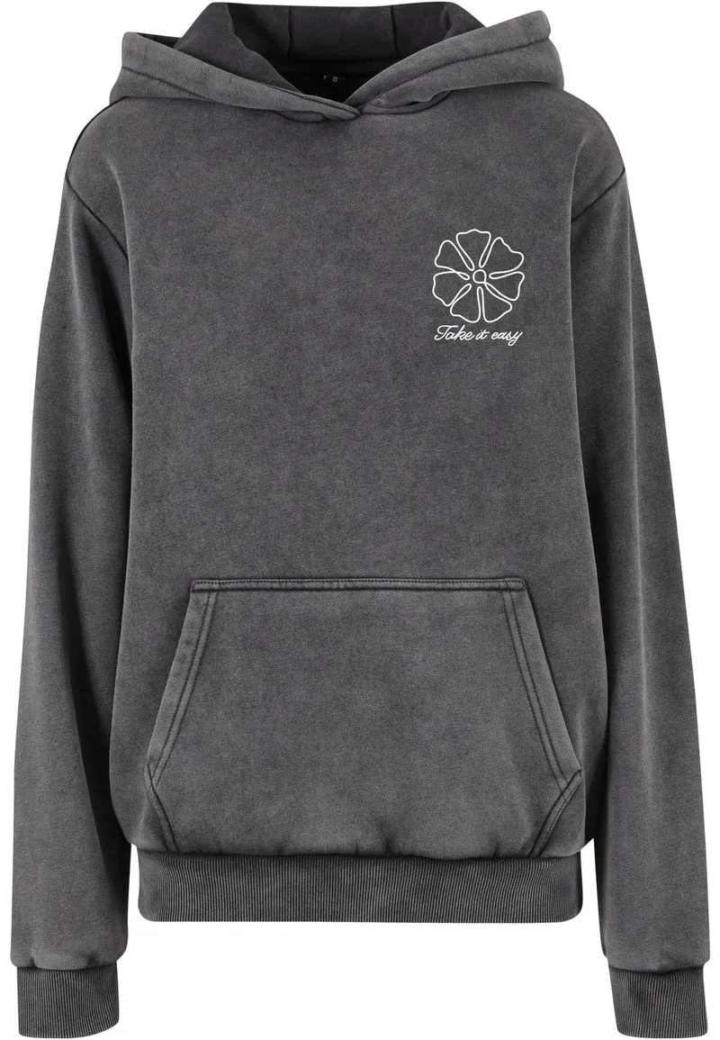 MT One Line Flowers Ladies Vintage Heavy Hoody