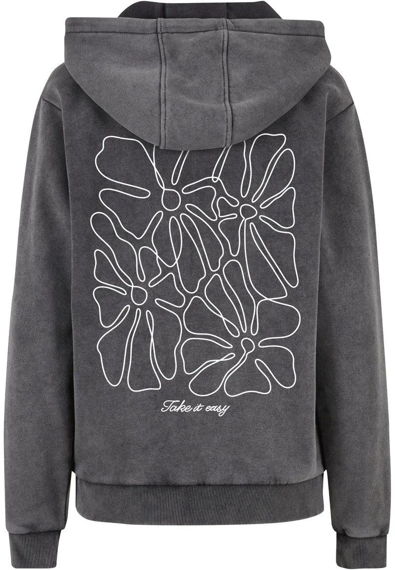 MT One Line Flowers Ladies Vintage Heavy Hoody