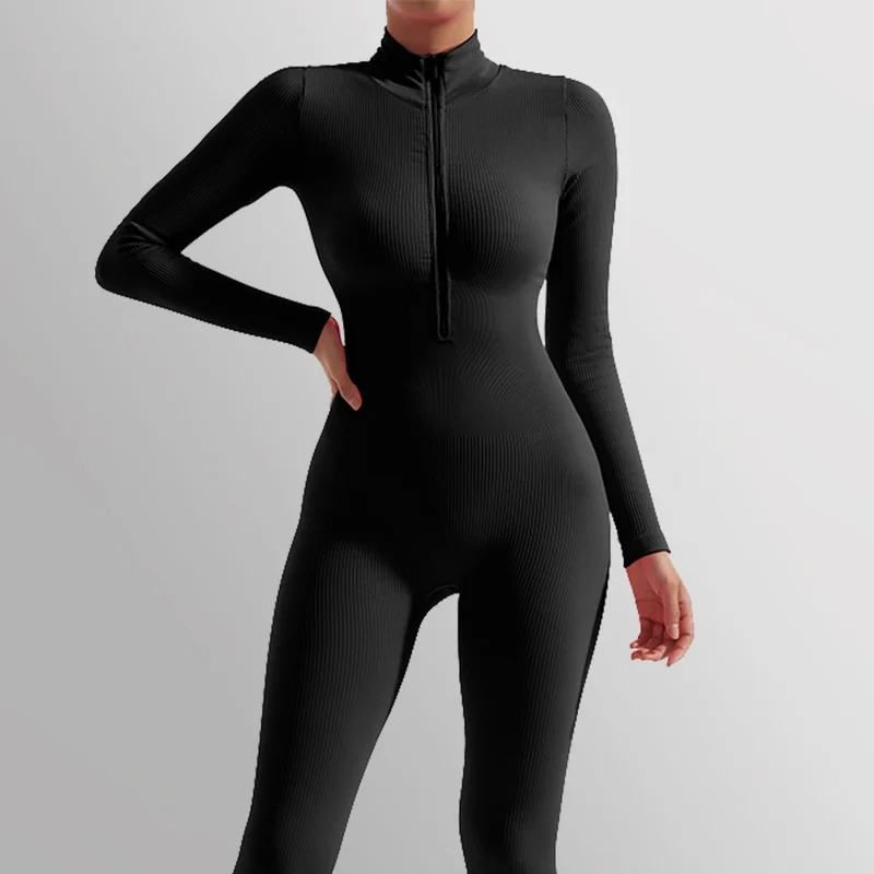 Damen Overall Bodycon Jumpsuit Streetwear Fitness-Strampler Playsuit Bodysuit