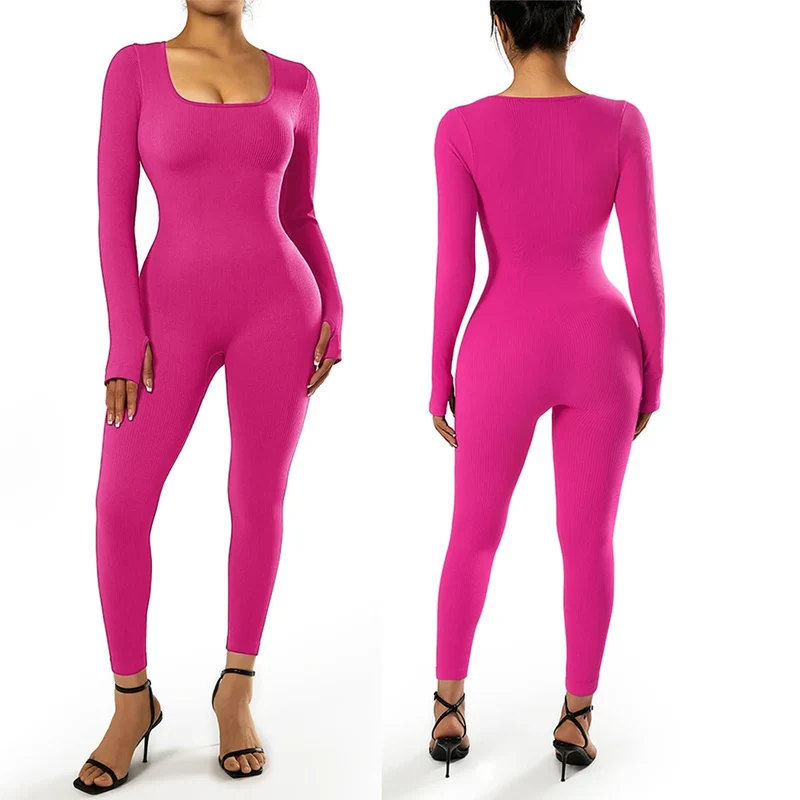Damen Overall Bodycon Jumpsuit Streetwear Fitness-Strampler Playsuit Bodysuit