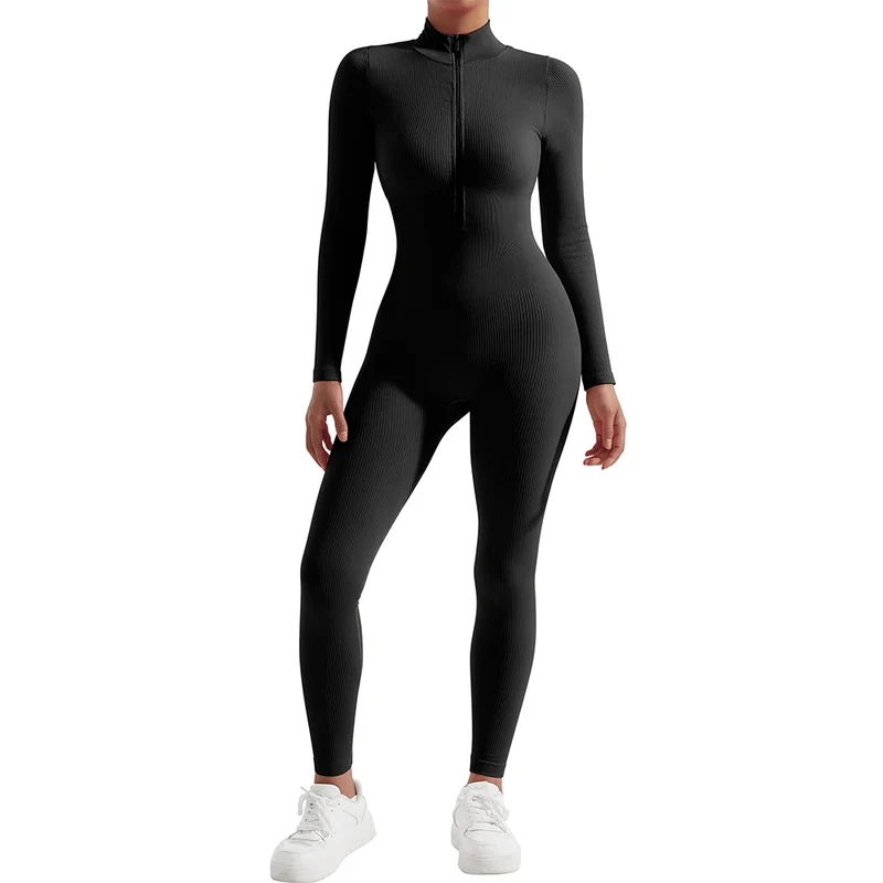 Damen Overall Bodycon Jumpsuit Streetwear Fitness-Strampler Playsuit Bodysuit