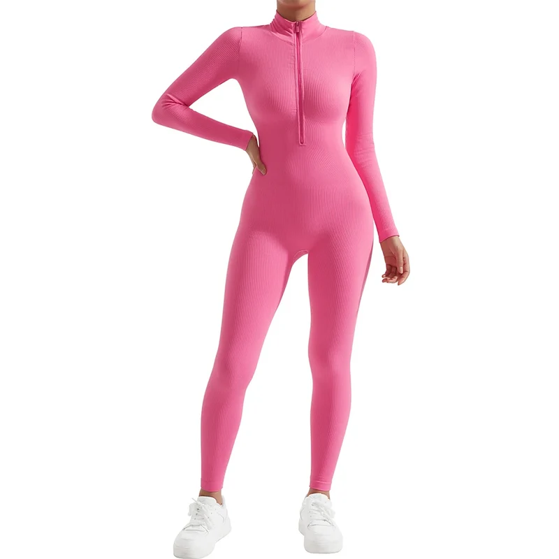 Damen Overall Bodycon Jumpsuit Streetwear Fitness-Strampler Playsuit Bodysuit