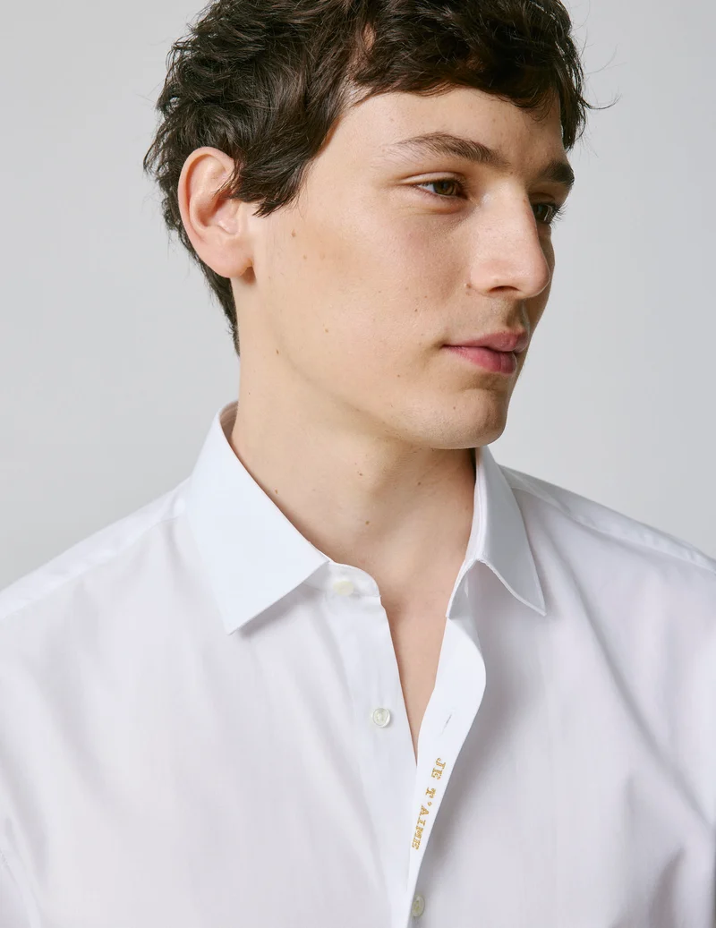 Chemise mixte "Je t'aime" blanche