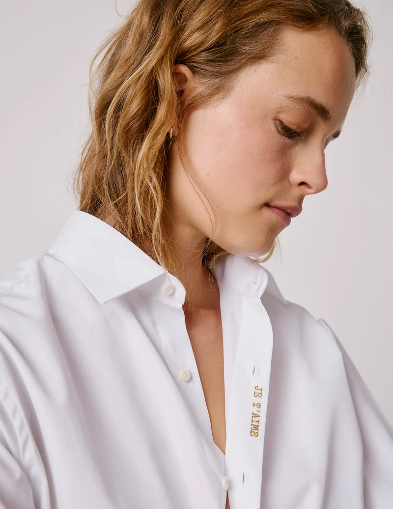 Chemise mixte "Je t'aime" blanche
