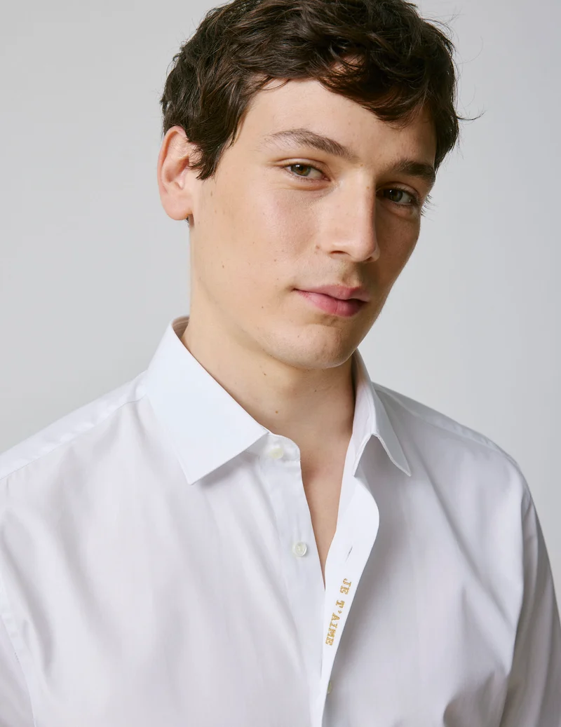 Chemise mixte "Je t'aime" blanche