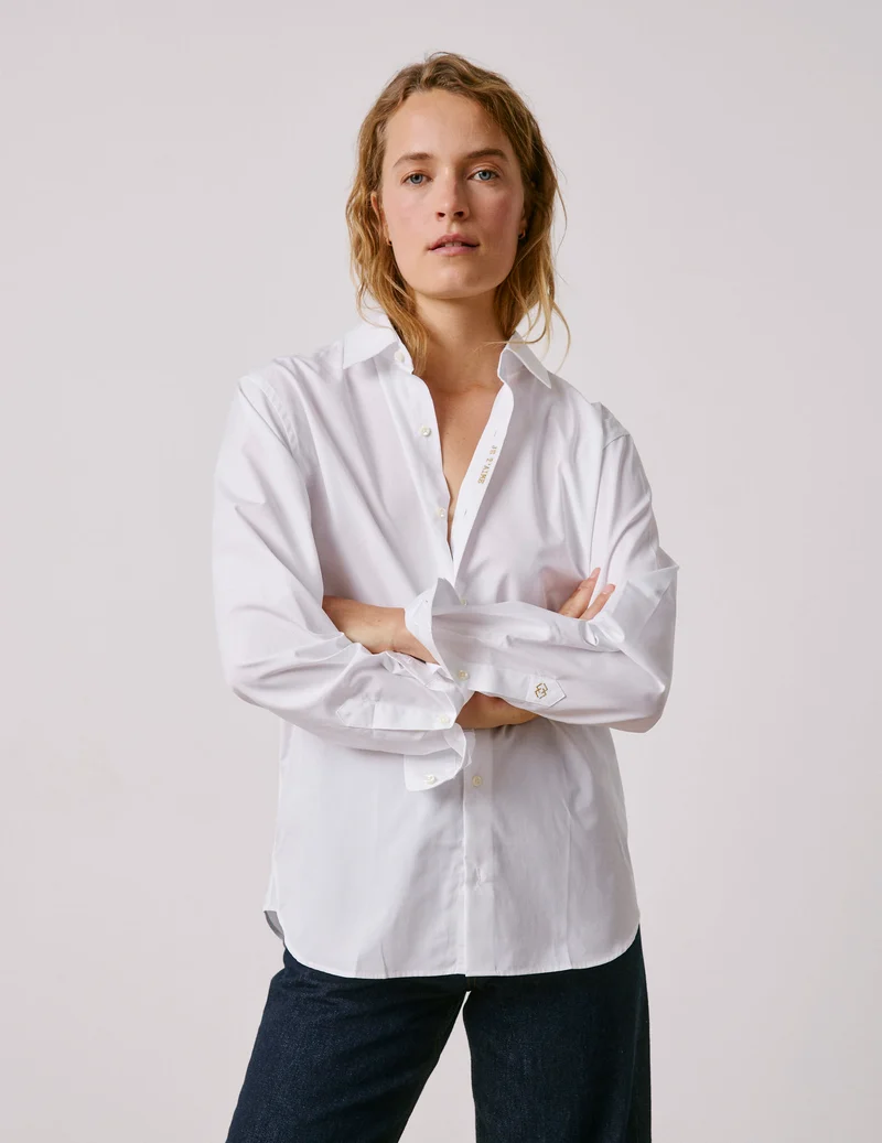 Chemise mixte "Je t'aime" blanche