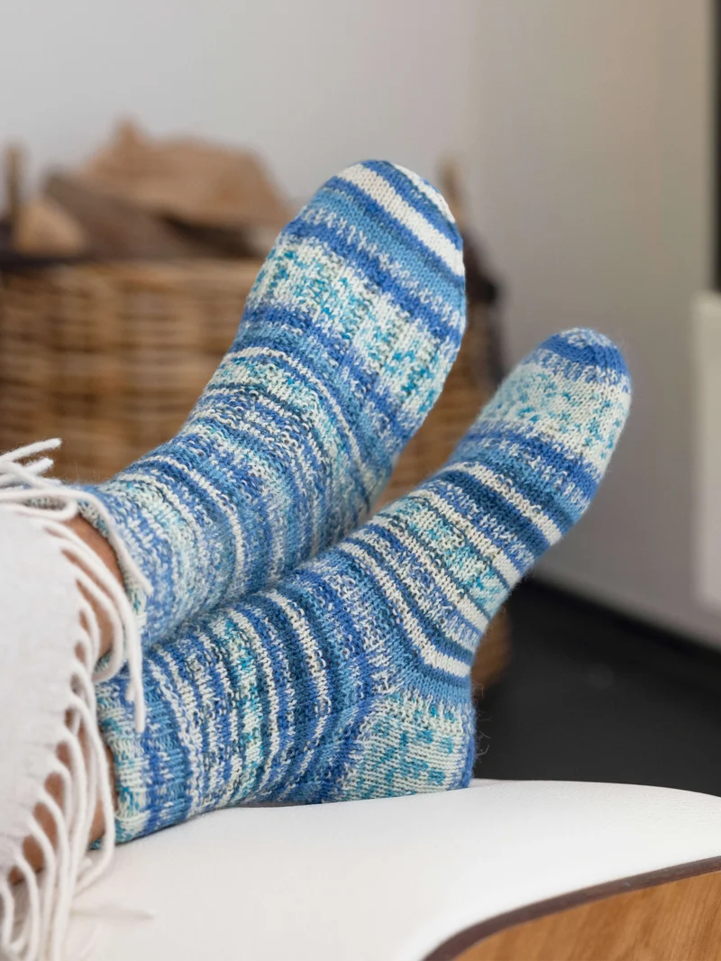 Anleitung Socken mit Krausrippenmuster