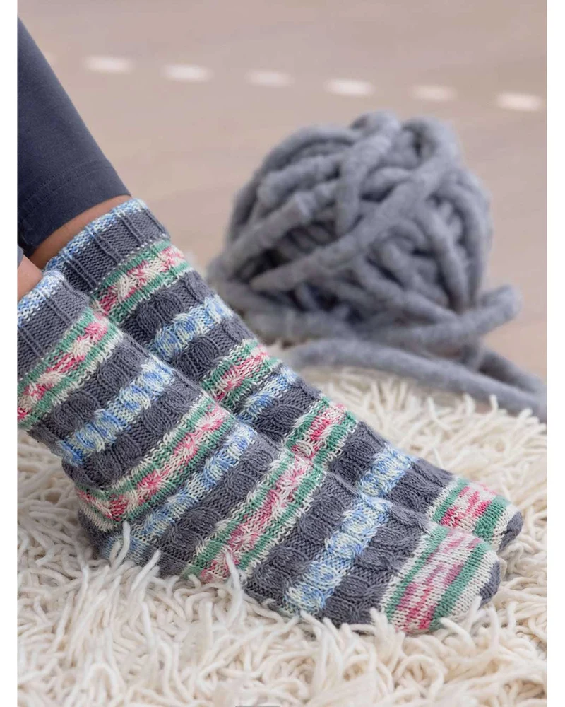 Anleitung Socken mit Zopfmuster