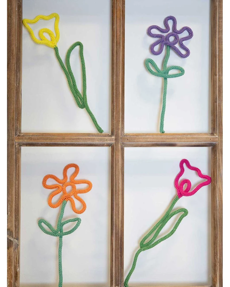 Anleitung Blume mit Strickliesl und Draht