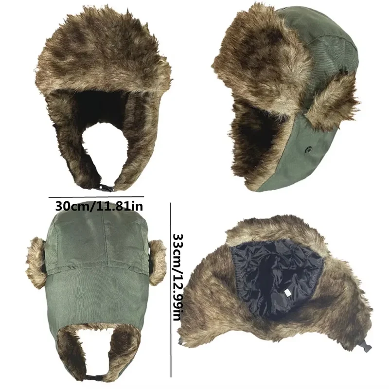 Damen Fliegermütze Wintermütze Trapper Fellmütze Pilotenmütze Mütze Ohrenmütze