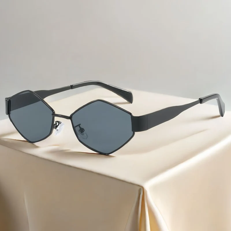 Damen Sonnenbrille Designer Luxus Brille Hexagon Gläser Vintage Piloten-Brille