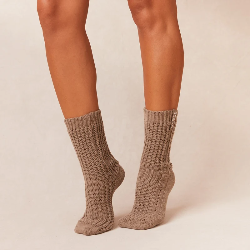Snooze Gestrickte Socke - Beige
