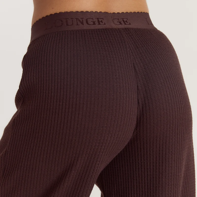 Soft Waffle Pyjama-Hose - Dunkle Schokolade