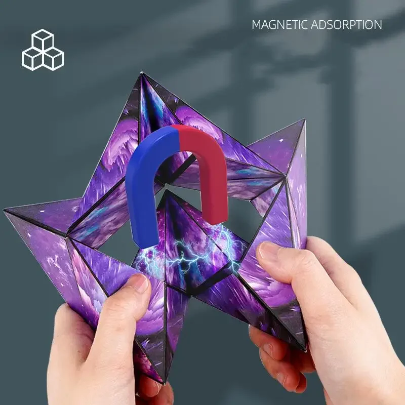 Zauberwürfel Anti Stress Spielzeug magnetischer 3D Drehwürfel Magischer Würfel
