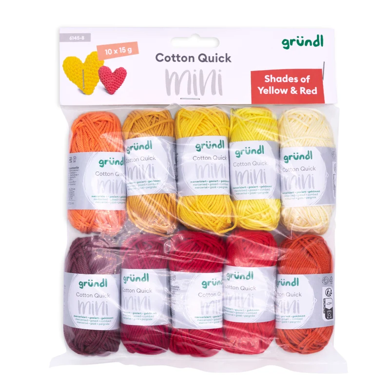 Cotton Quick Mini Shades 10 x 15 g - gelb + rot