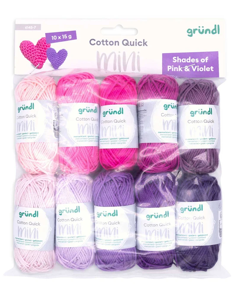 Cotton Quick Mini Shades 10 x 15 g - pink + violett