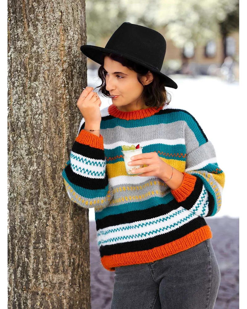 Anleitung Pullover mit Streifen