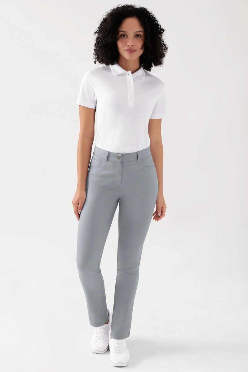 COMFY FLEX 5-Pocket Hose Damen - gerades Bein grau