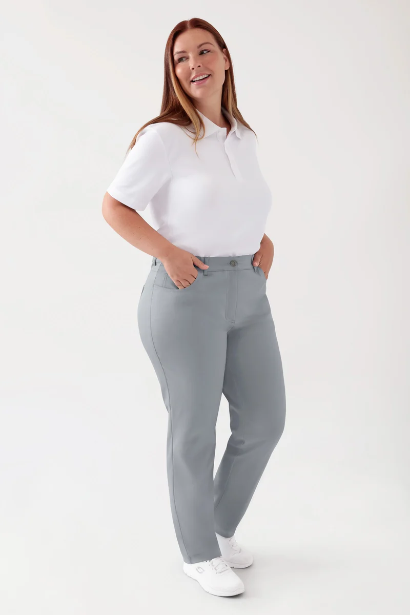 COMFY FLEX 5-Pocket Hose Damen - gerades Bein grau