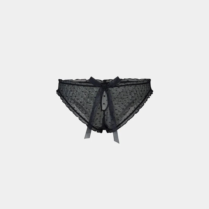 Polka Dot Brazilian Slip - Schwarz