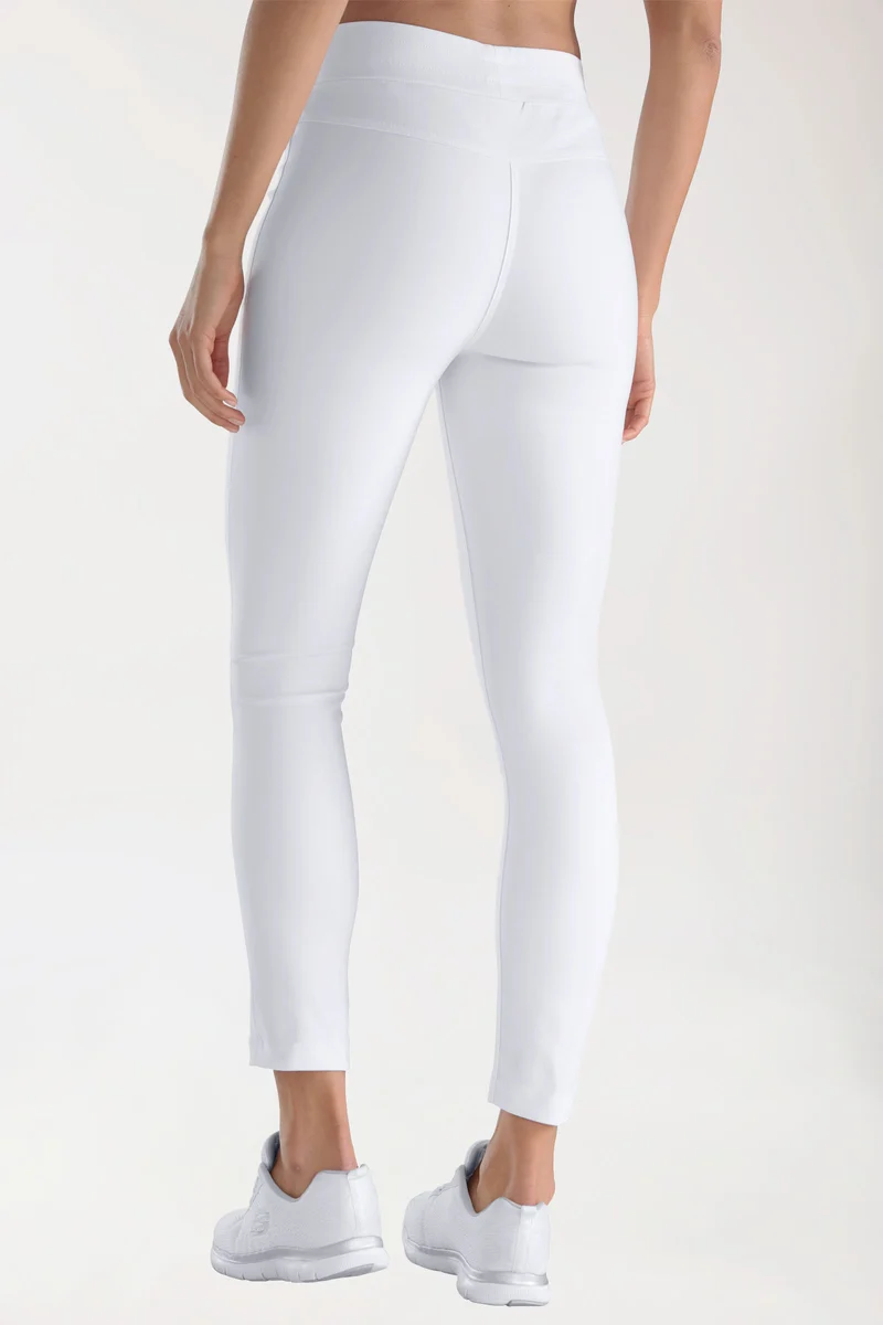 Comfort Stretch Hose Damen - Leggings 7/8 Länge weiß