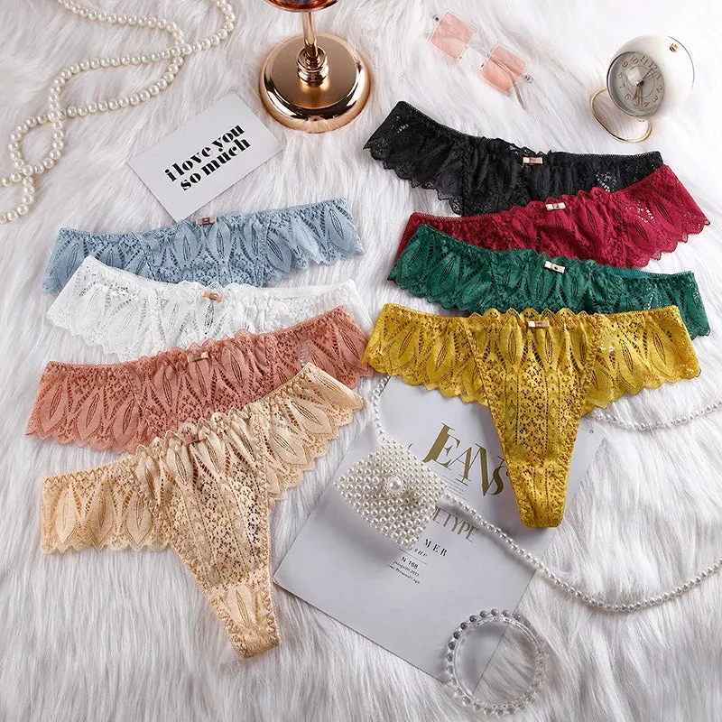 Frauen Spitze Tanga String Höschen Sexy Schlüpfer Slip Dessous Unterwäsche