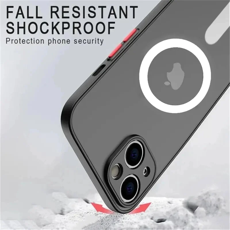 Custodia Cover Magsafe cellulare per iPhone 13 14 15 16 pro max Silicone Bumper